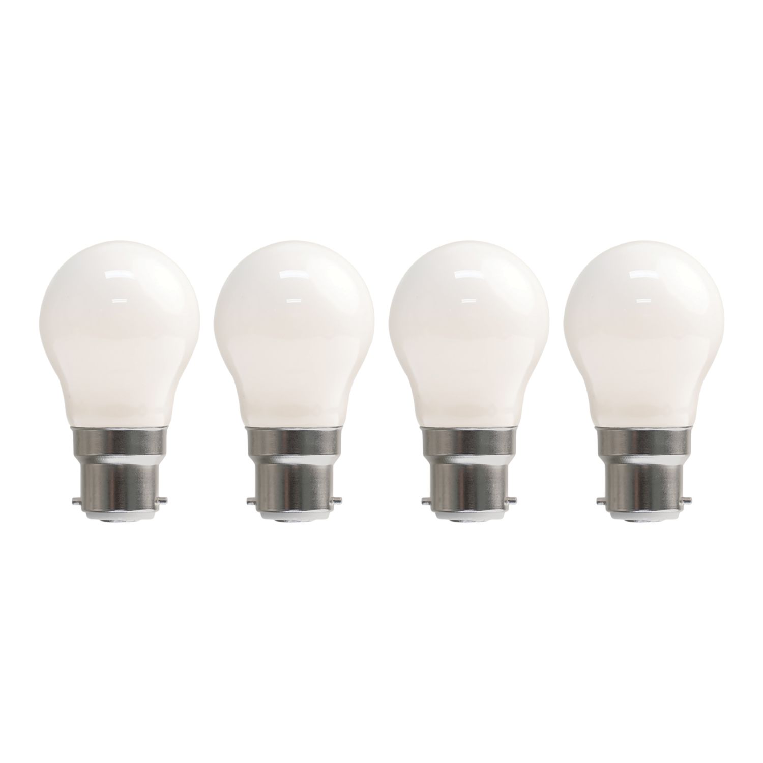 LAP B22 Mini Globe LED Light Bulb Milky 470lm 2.9W 4 Pack (533CF)