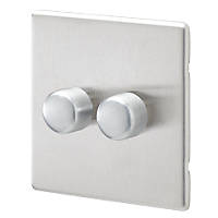 MK Aspect 2-Gang 2-Way  Dimmer Switch  Brushed Stainless Steel