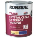 Ronseal 750ml Clear Satin Water-Based Exterior Wood Varnish