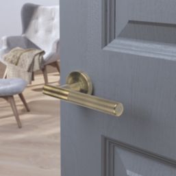 Smith & Locke Damgan Door Handle Pair Antique Brass