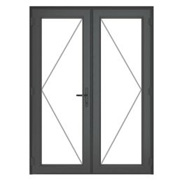 Crystal  Anthracite Grey Triple-Glazed uPVC French Door Set 2090mm x 1490mm