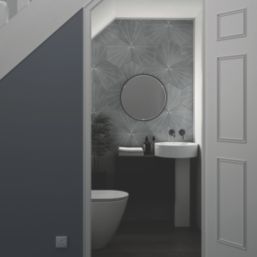 Sensio Aspect Round Illuminated Bathroom Mirror Black With 264 / 279 / 429lm LED Light 500mm x 500mm