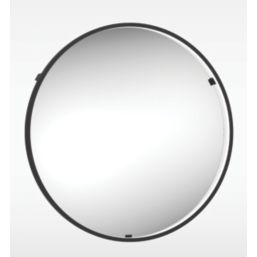 Sensio Aspect Round Illuminated Bathroom Mirror Black With 264 / 279 / 429lm LED Light 500mm x 500mm