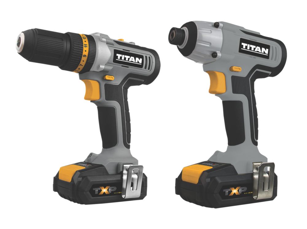 Titan TTI884COM TTI885IPD 18V 2 x 2.0Ah Li Ion TXP Cordless Twin Pack Screwfix