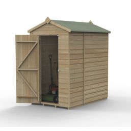 Forest Beckwood 4' x 6' (Nominal) Apex Shiplap Timber Shed with Base & Assembly