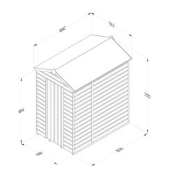 Forest Beckwood 4' x 6' (Nominal) Apex Shiplap Timber Shed with Base & Assembly