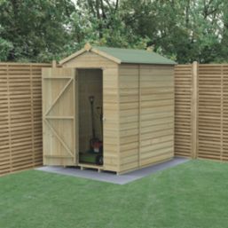 Forest Beckwood 4' x 6' (Nominal) Apex Shiplap Timber Shed with Base & Assembly