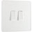 British General Evolve 20 A  16AX 2-Gang 2-Way Light Switch  Pearlescent White with White Inserts