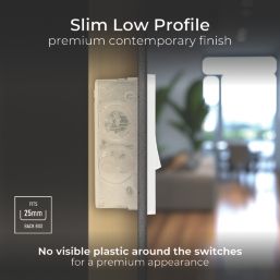 British General Evolve 20A 16AX 2-Gang 2-Way Light Switch  Pearlescent White with White Inserts