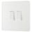 British General Evolve 20A 16AX 2-Gang 2-Way Light Switch  Pearlescent White with White Inserts