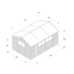 Forest Beckwood 14' 6" x 10' (Nominal) Reverse Apex Shiplap Timber Shed with Base