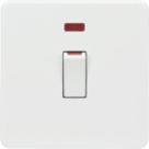 Knightsbridge  45A 1-Gang DP Control Switch Matt White with LED