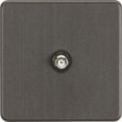 Knightsbridge  1-Gang F-Type Satellite Socket Smoked Bronze