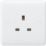 Knightsbridge Curved Edge 13A 1-Gang Unswitched Plug Socket White