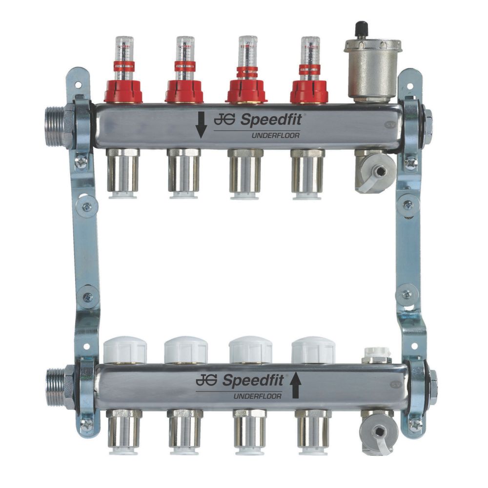 JG Speedfit 4 Port Manifold Set Chrome