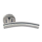 Eurospec  Fire Rated Arched Lever on Rose Pair Satin Stainless Steel