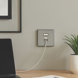 Knightsbridge SFC6BN 1-Gang RJ45 Black Nickel with Colour-Matched Inserts