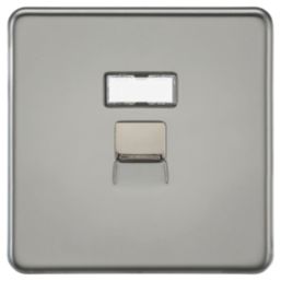 Knightsbridge SFC6BN 1-Gang RJ45 Black Nickel with Colour-Matched Inserts