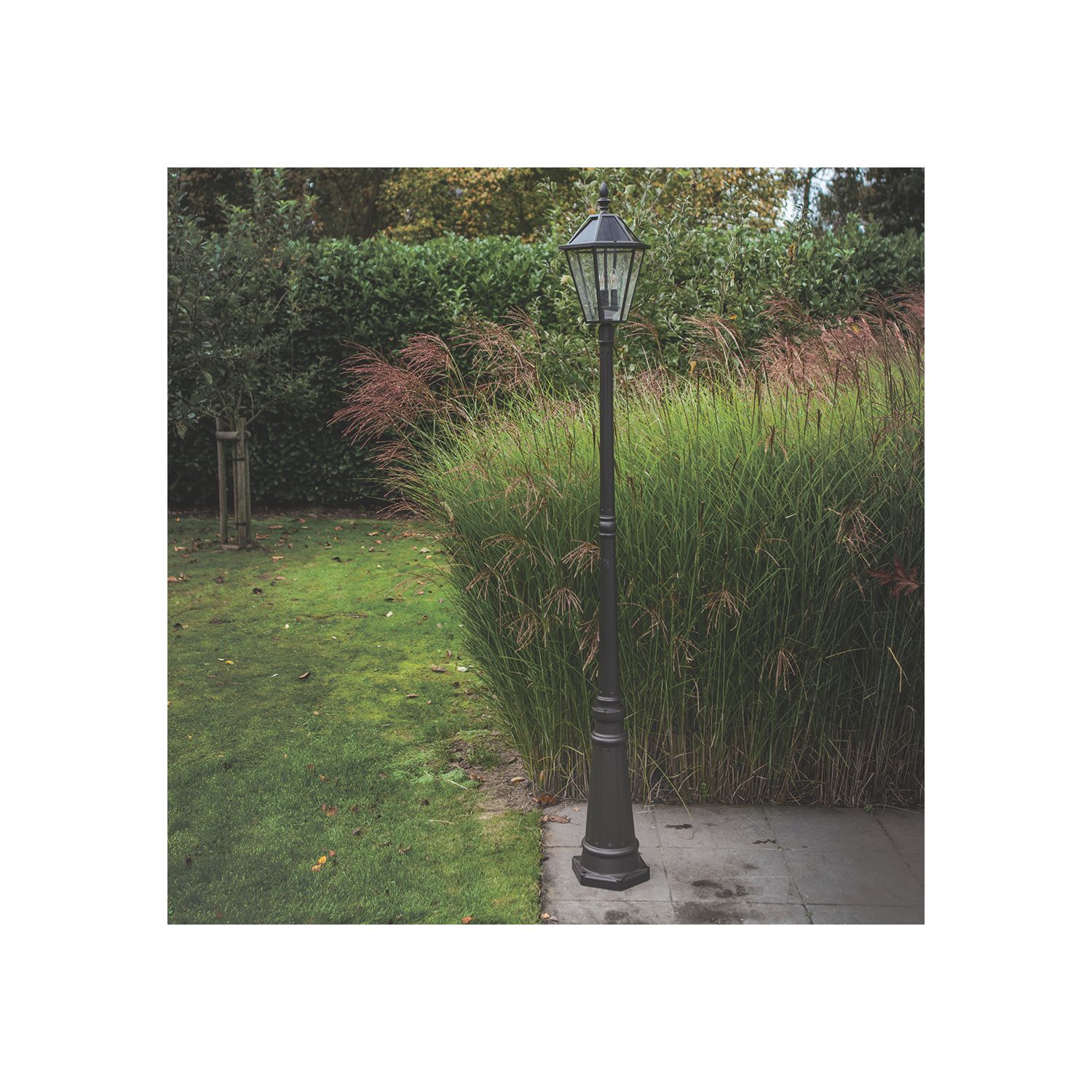 Lutec London 2270mm Solar-Powered LED Post Light Matt Black 6W 300lm (534EF)