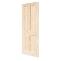 Unfinished Pine Wooden 4-Panel Internal Victorian-Style Door 1981mm x 838mm