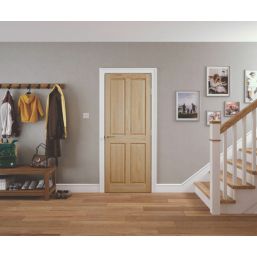 Unfinished Pine Wooden 4-Panel Internal Victorian-Style Door 1981mm x 838mm