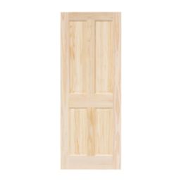 Unfinished Pine Wooden 4-Panel Internal Victorian-Style Door 1981mm x 838mm