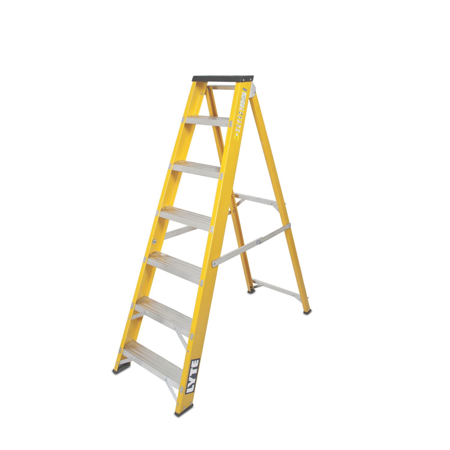 Lyte Fibreglass 1.435m 7 Step Swingback A Frame Step Ladder (534FH)
