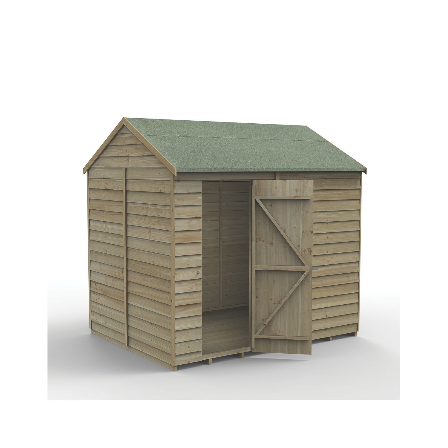 Forest 4Life 8' x 6' (Nominal) Reverse Apex Overlap Timber Shed (534FL)