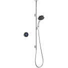 Mira Platinum Gravity-Pumped Ceiling-Fed Single Outlet Black / Chrome Thermostatic Wireless Digital Mixer Shower