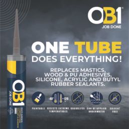 OB1  Multi-Surface Sealant & Adhesive Grey 290ml