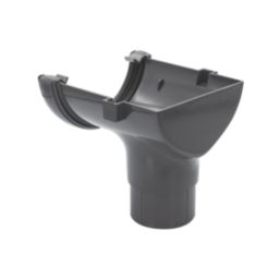 FloPlast  uPVC Round Stop End Outlet Anthracite Grey 112mm x 68mm