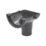 FloPlast  uPVC Round Stop End Outlet Anthracite Grey 112mm x 68mm