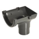 FloPlast  uPVC Round Stop End Outlet Anthracite Grey 112mm x 68mm
