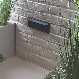 Saxby Pilot Outdoor LED Slim-Profile Brick Guide Light Surface-Mounted Black 2W 65lm