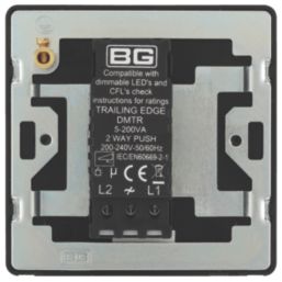 British General Evolve 1-Gang 2-Way LED Dimmer Switch  Matt Black with Black Inserts