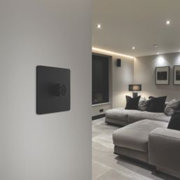 British General Evolve 1-Gang 2-Way LED Dimmer Switch  Matt Black with Black Inserts