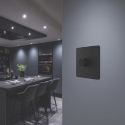 British General Evolve 1-Gang 2-Way LED Dimmer Switch  Matt Black with Black Inserts