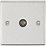 Knightsbridge  1-Gang Coaxial TV Socket Brushed Chrome
