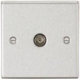 Knightsbridge  1-Gang Coaxial TV Socket Brushed Chrome