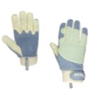 ClipGlove Shock Absorber  Womens Synthetic Leather Gardening Gloves Blue / Mint Small