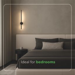 4lite Twill LED Wall Light w/ Centre Connection Black 12W 1200lm