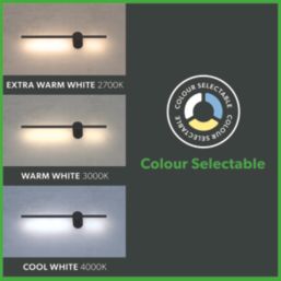 4lite Twill LED Wall Light w/ Centre Connection Black 12W 1200lm