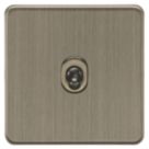 Knightsbridge Screwless 10AX 1-Gang Intermediate Switch Antique Brass