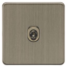 Knightsbridge Screwless 10AX 1-Gang Intermediate Switch Antique Brass