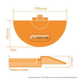 ALUKAP-XR White  Roof Lantern Radius End Cap 180mm x 100mm
