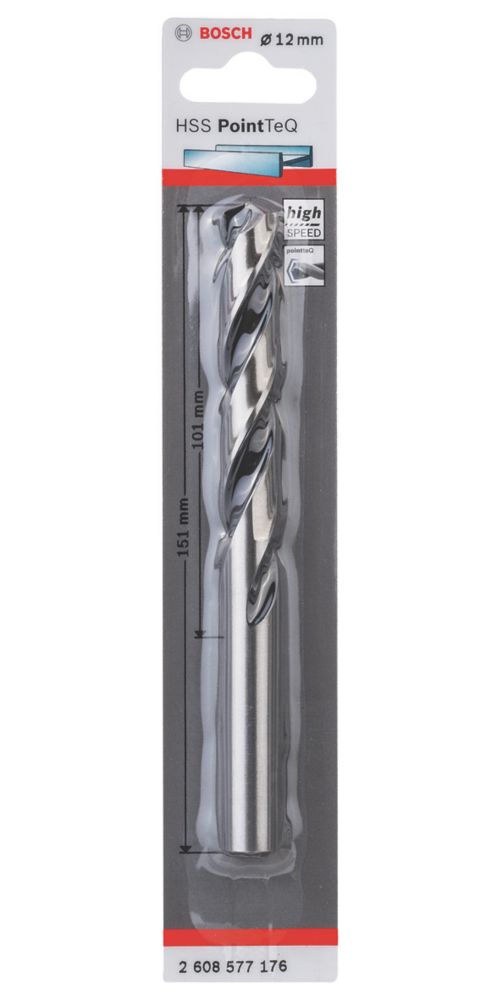 Bosch PointTeQ Straight Shank Metal Drill Bit 12mm x 151mm