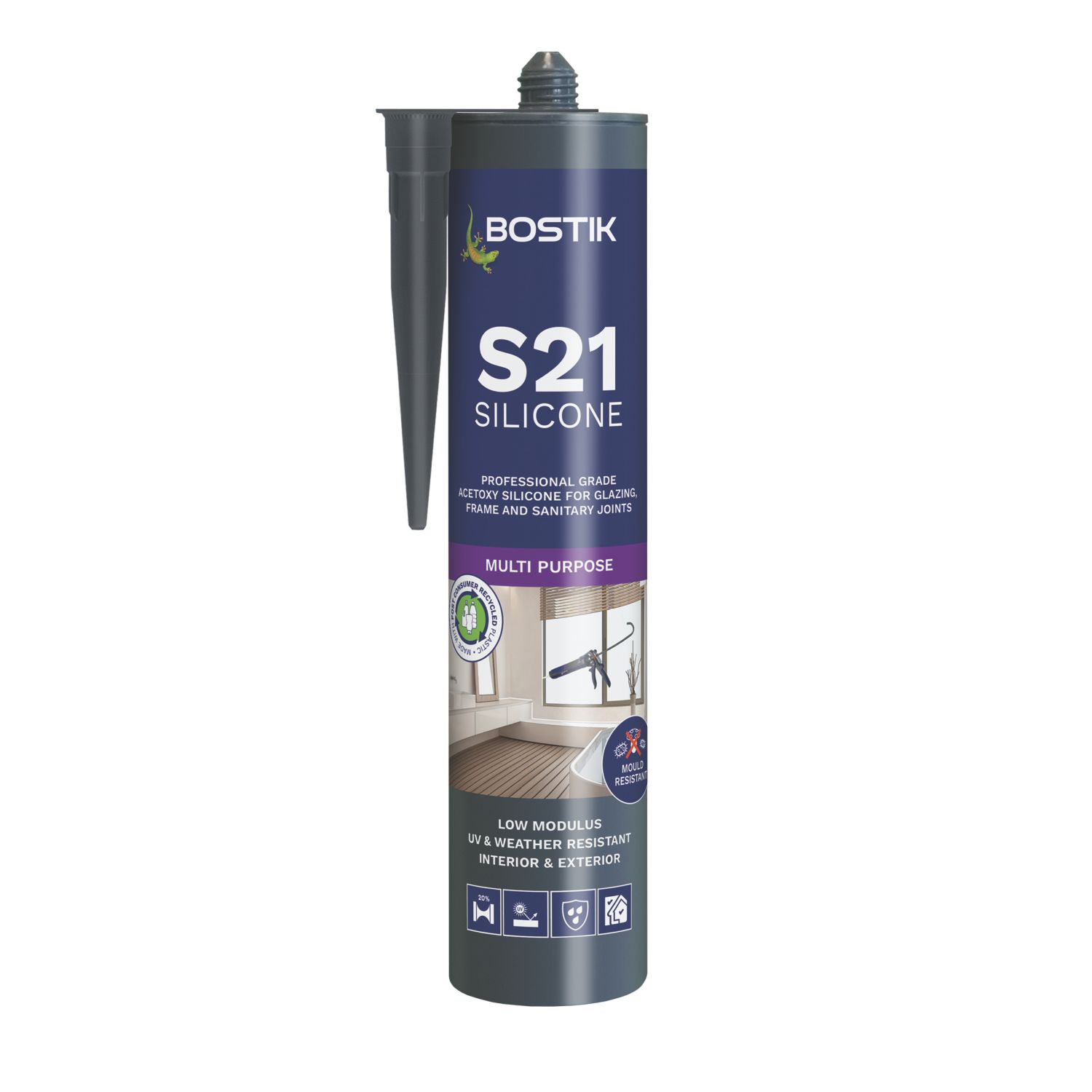 Bostik S21 Multipurpose Silicone Sealant Clear 310ml (535JE)