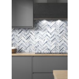 Splashwall  Grey/White Alloy Splashback 2440mm x 600mm x 4mm