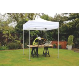 Mini Marquees  6' 6" x 6' 6" (Nominal) Hip Fabric Gazebo White