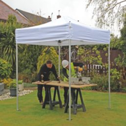 Mini Marquees  6' 6" x 6' 6" (Nominal) Hip Fabric Gazebo White